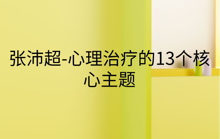 张沛超-心理治疗的13个核心主题