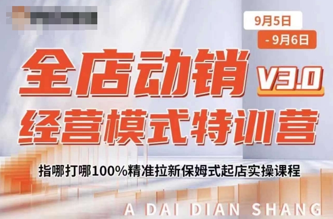 全店动销经营模式特训营，新保姆式起店实操课程